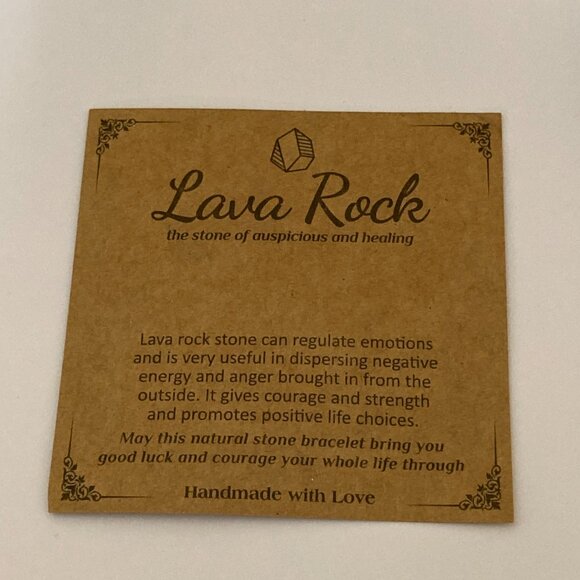 Lava Rock Beaded Stretch Bracelet 8.5 mm - Picture 4 of 5